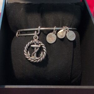 Alex and Ani Silver Anchor Charm Bracelet